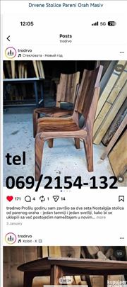 Drvene Stolice Pareni Orah Masiv