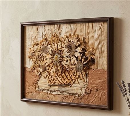 Slika rađena sa sušenim cvećem