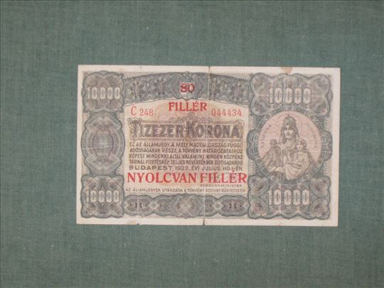 10 000 Korona = 80 Filler 1923