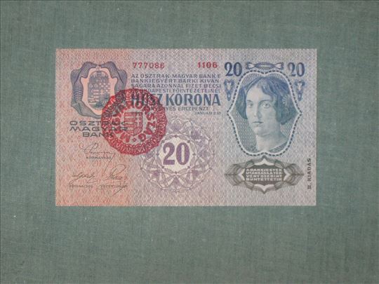 20 Korona 1913 sa Magyarorszag pecatom 