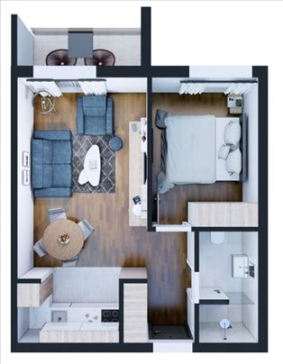 Uknjižen- Upotrebna dozvola, 43m2, Novogradnja