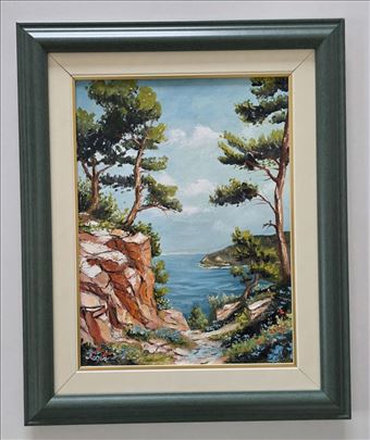 Ulje na platnu - Izmedju stena i mora