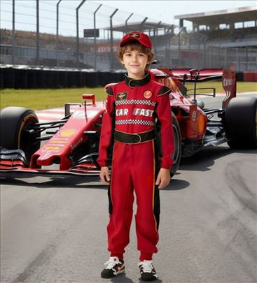 TRKAČ vozač formula 1 kostim za decu auto karting 