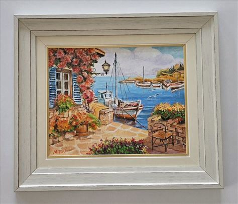 Ulje na platnu - Jutro na obali, prelepo!