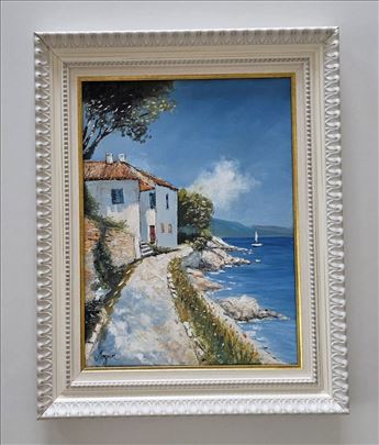 Ulje na platnu - Mediteranska obala, slika cetiri.