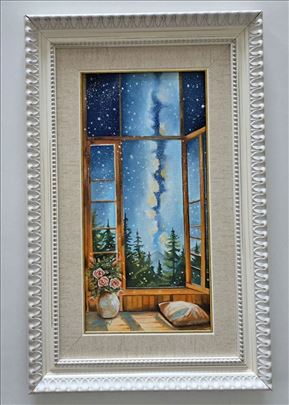 Ulje na platnu - Zvezdana noc, slika broj dva.