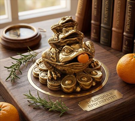Figura tri žabe i zabica magnet - Feng Shui