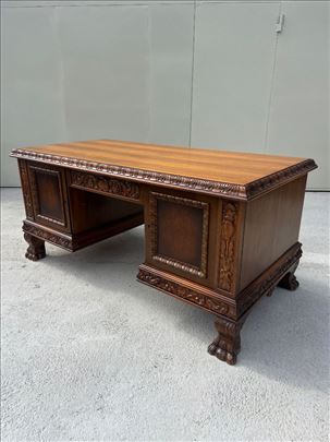 Prelep kancelarijski sto sa dva lica - duborez