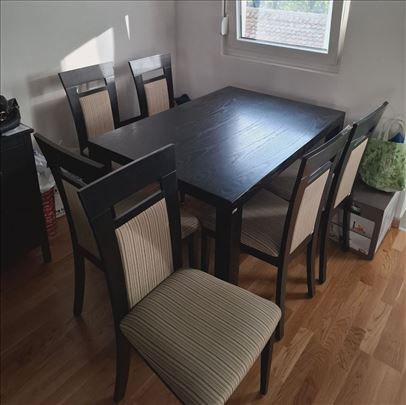 Trpezarijski sto i 6 stolica Ginko