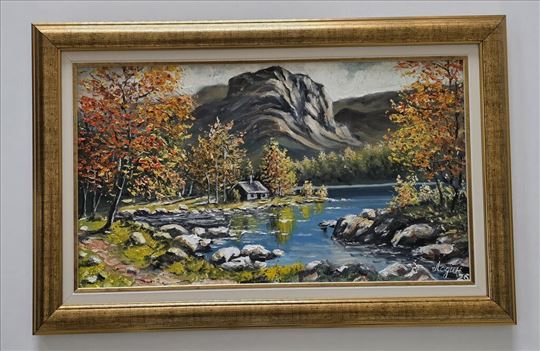 Ulje na lesonitu - Planinska oaza tisine