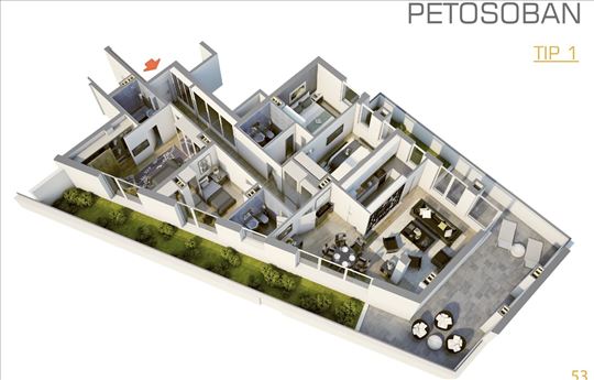 Reprezentativan penthouse sa 2 parking mesta-Aviv
