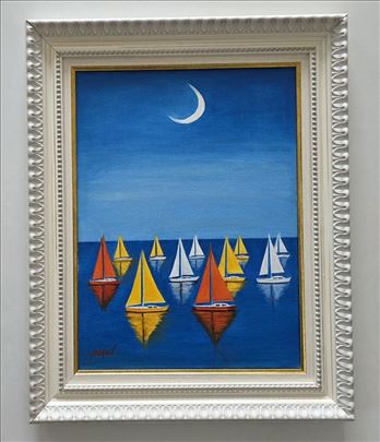 Ulje na platnu - Plava laguna, prelepa slika!