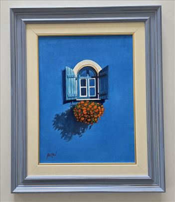 Ulje na platnu - Prozor leta, prelepa slika!