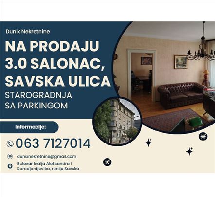 Salonski 3.0 stan u centru Beograda–RETKO U PONUDI