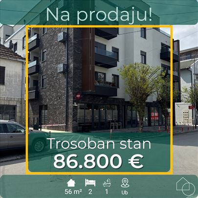 Trosoban stan 56 m2 na Ubu