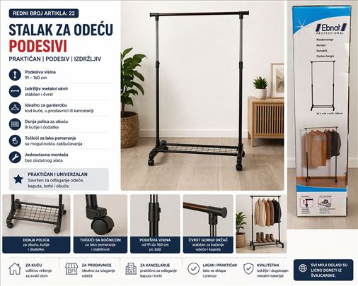 Stalak/štender za garderobu i obuću br. 22