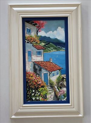 Ulje na lesonitu - Kutak uz more, prelepo!