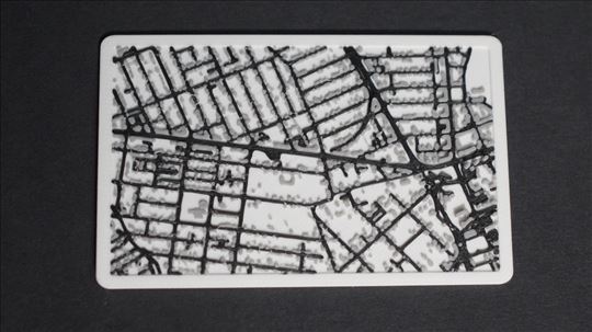 Reljefna mapa vašeg grada u obliku kartice