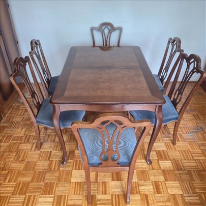 Slovenijales STILLES trpezarijski sto + 6 stolica