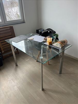 Stakleni Trpezarijski Sto 130x80cm