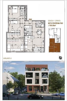 Batajnica, Braće Mihajlović Tripić, 98m2, 3.5 ID#3