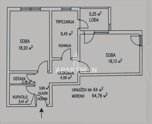 Komforan dvosoban u bloku 70 ID#2413