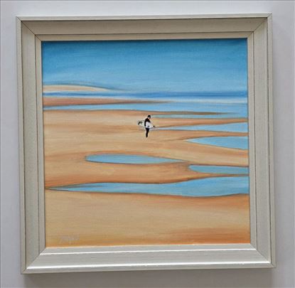 Ulje na platnu - Cekanje talasa, prelepo!