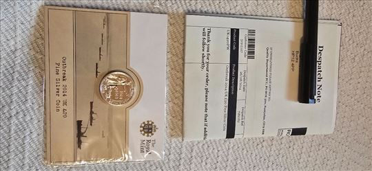 Engleski srebrenjak sa sertifikatom