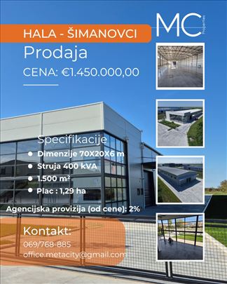 Hala u Šimanovcima, plac 1,29 ha
