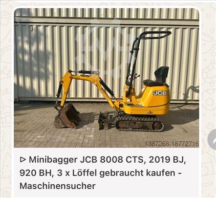 Prodajem mini bager JCB od 1t 