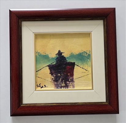 Ulje na platnu - Mirna voda. Minijatura