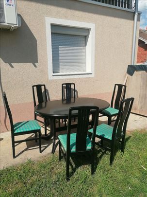 Trpezarijski sto+6 stolica prodajem, 150e