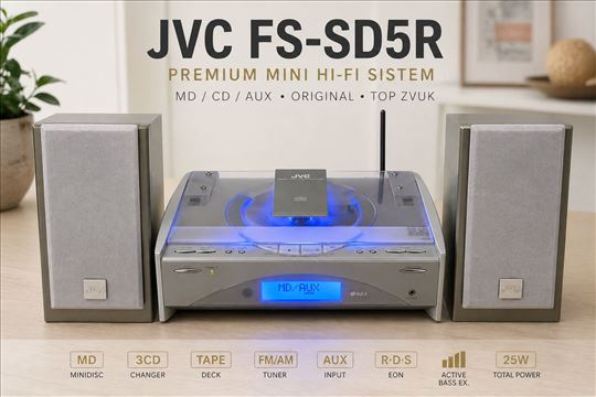 JVC FS SD5R mini linija CD radio daljinski TOP, CH