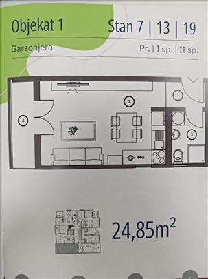 Jednosoban stan i izgradnji - odlična lokacija
