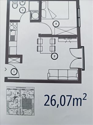 Jednosoban stan i izgradnji - odlična lokacija