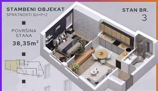 Na prodaju 1.5 stan u novogradnji na Paliluli