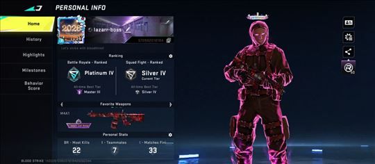 Prodajem acc u blood strike 