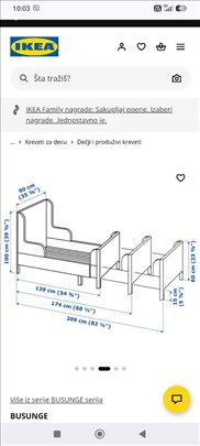 Ikea krevet Busunge + produzivi dusek Innerling