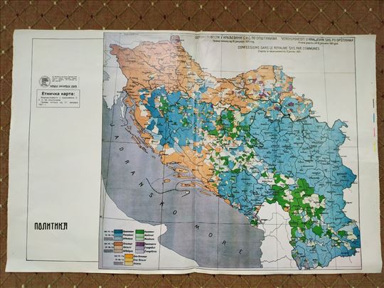 Etnička Karta Veroispovesti u Kraljevini S.H.S.