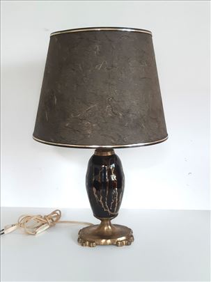 Vintage stona lampa glazirana keramika/mesing