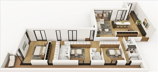 Premium penthouse 206m2 sa krovnom terasom 180m2