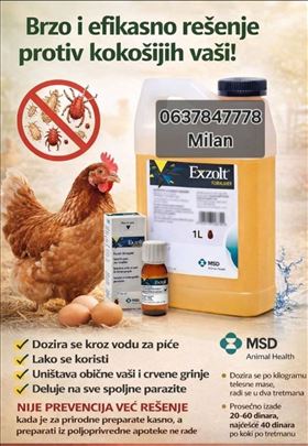Exzolt rešenje za kokošije vaši i crvenu grinju