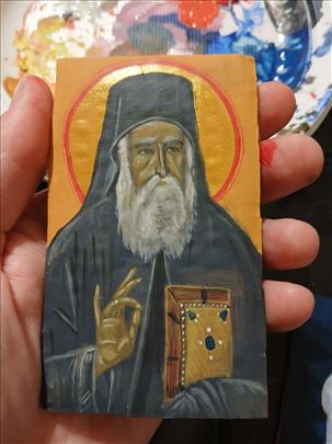 Ručno naslikana mini ikona Svetog Nektarija