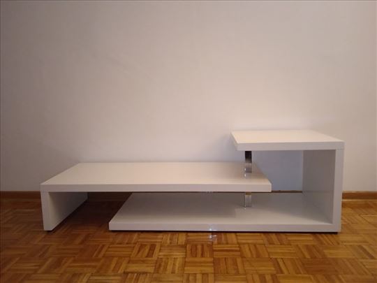TV komoda / stočić - moderan dizajn, belo 150x50cm