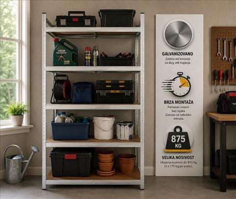 SuperHome 180x120x45cm 5x225kg Metalna Montažna