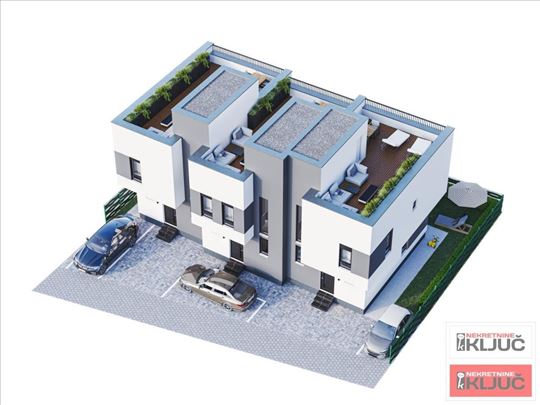 Veternik, 80m2, Četvorosoban-dvoetažni sa pdv sa k