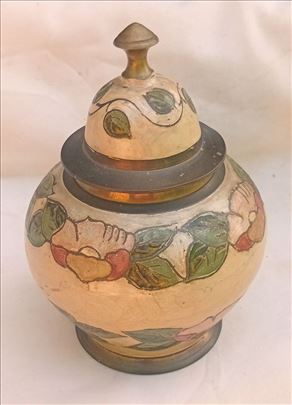 Vintage Cloisonné mesingana vaza. Indija.