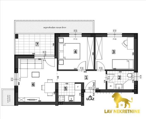 Novi Sad, Veternička Rampa, Stan, 2.5, 56,00m2