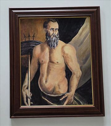 Ulje na platnu - Posejdon, Bog mora.