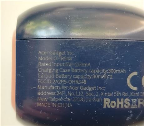 Acer OHR548 kućište za slušalice, ulaz 5 V, 200 mA